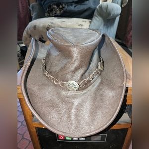 Leather cowboy hat